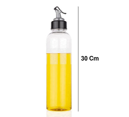 Plastic Oil Dispenser Set (Pack of 2) | 1L Each | Transparent, Leak-Proof, BPA-Free | Durable & Easy to Use | Perfect for Cooking Oil & Vinegar | Total Capacity: 2L