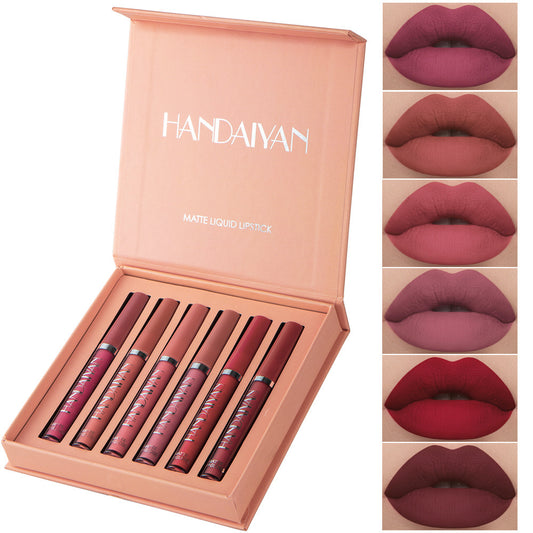 6-Piece Velvet Matte Liquid Lipstick Set with a waterproof, long-lasting, non-sticky formula in stunning nude shades. Quick-drying with up to 24-hour stay, ideal for daily use or as a makeup gift for women, Combo Pack (6 x 3ML each).