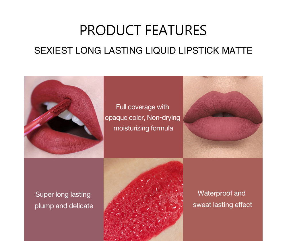 6-Piece Velvet Matte Liquid Lipstick Set with a waterproof, long-lasting, non-sticky formula in stunning nude shades. Quick-drying with up to 24-hour stay, ideal for daily use or as a makeup gift for women, Combo Pack (6 x 3ML each).