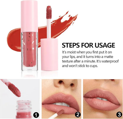 My Handaiyan 12-Color Liquid Lipstick Set – Glittering Matte & Glossy Finish, Highly Pigmented, Waterproof, Smudge-Proof, Long-Lasting 24-Hour Stay, Quick-Drying & Non-Sticky Formula, Nude & Multicolor Shades, Perfect Gift for Women. (2.5ml x 12)
