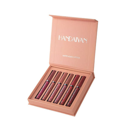 6-Piece Velvet Matte Liquid Lipstick Set with a waterproof, long-lasting, non-sticky formula in stunning nude shades. Quick-drying with up to 24-hour stay, ideal for daily use or as a makeup gift for women, Combo Pack (6 x 3ML each).
