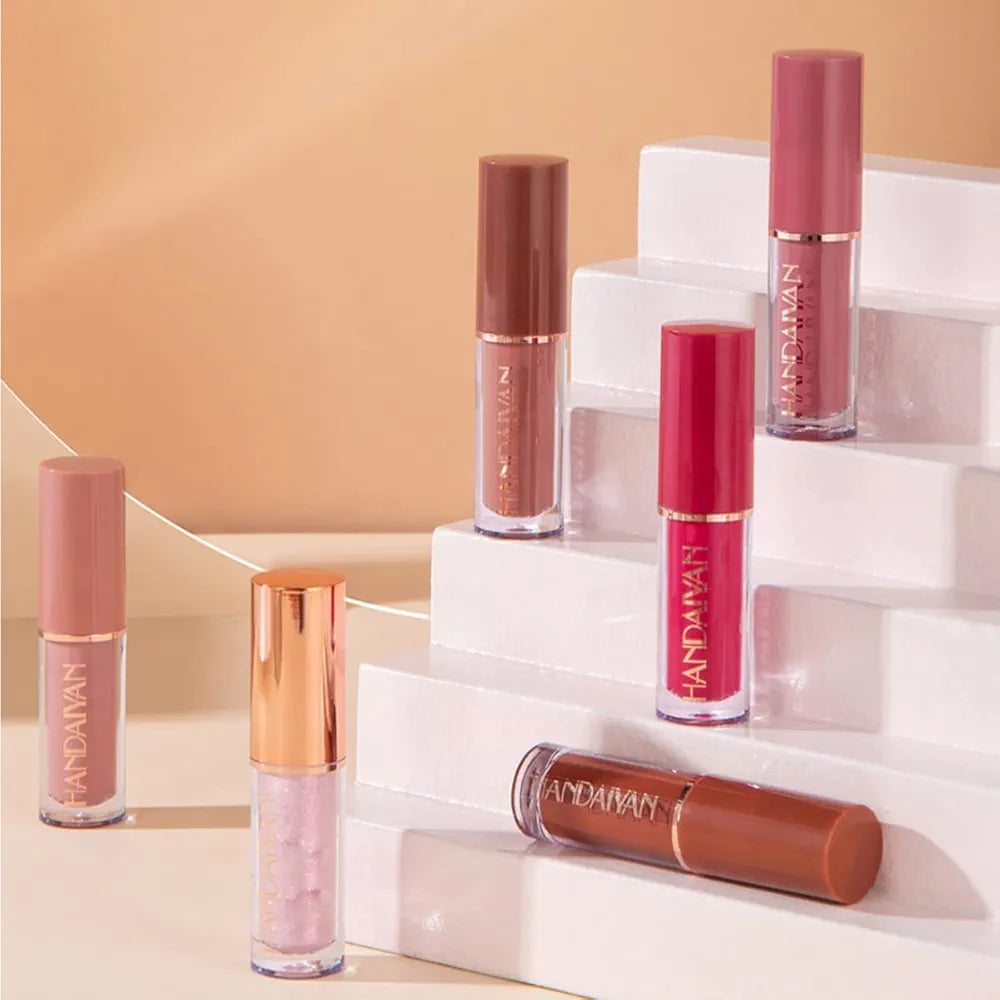 12-Piece Velvet Matte Liquid Lipstick Set with waterproof, long-lasting, non-sticky formula in stunning nude shades. Quick-drying with up to 24-hour stay, ideal for daily use or as a makeup gift for women. (2.5ml X 12)