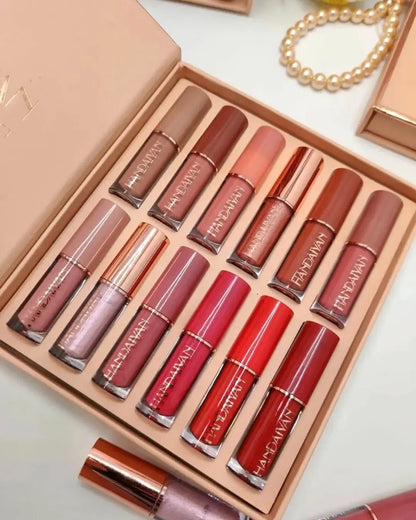 12-Piece Velvet Matte Liquid Lipstick Set with waterproof, long-lasting, non-sticky formula in stunning nude shades. Quick-drying with up to 24-hour stay, ideal for daily use or as a makeup gift for women. (2.5ml X 12)